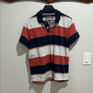 Fat Face Polo Shirt in Red and Blue Nautical Stripes